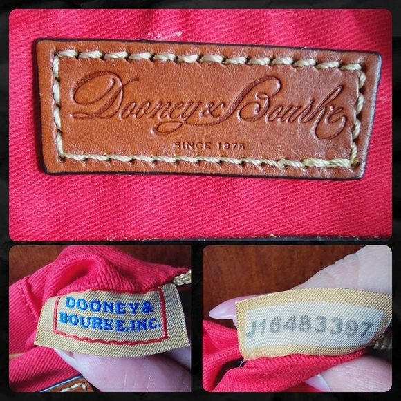 Dooney & Bourke Monogram Orange Water-repellant Coated Fabric Hobo w/Tan Leather - Picture 14 of 14